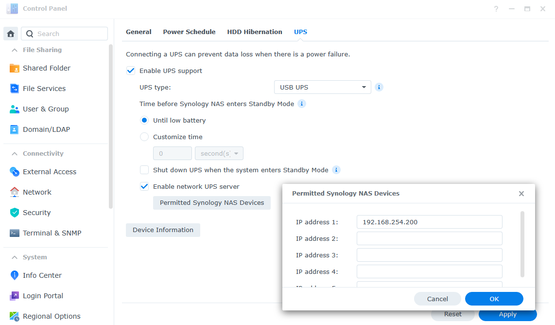 configuring a synology nas as a nut server