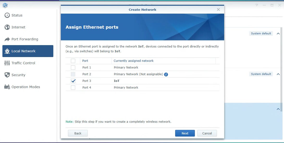 assigning ethernet ports