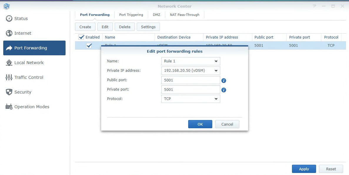 srm port forwarding