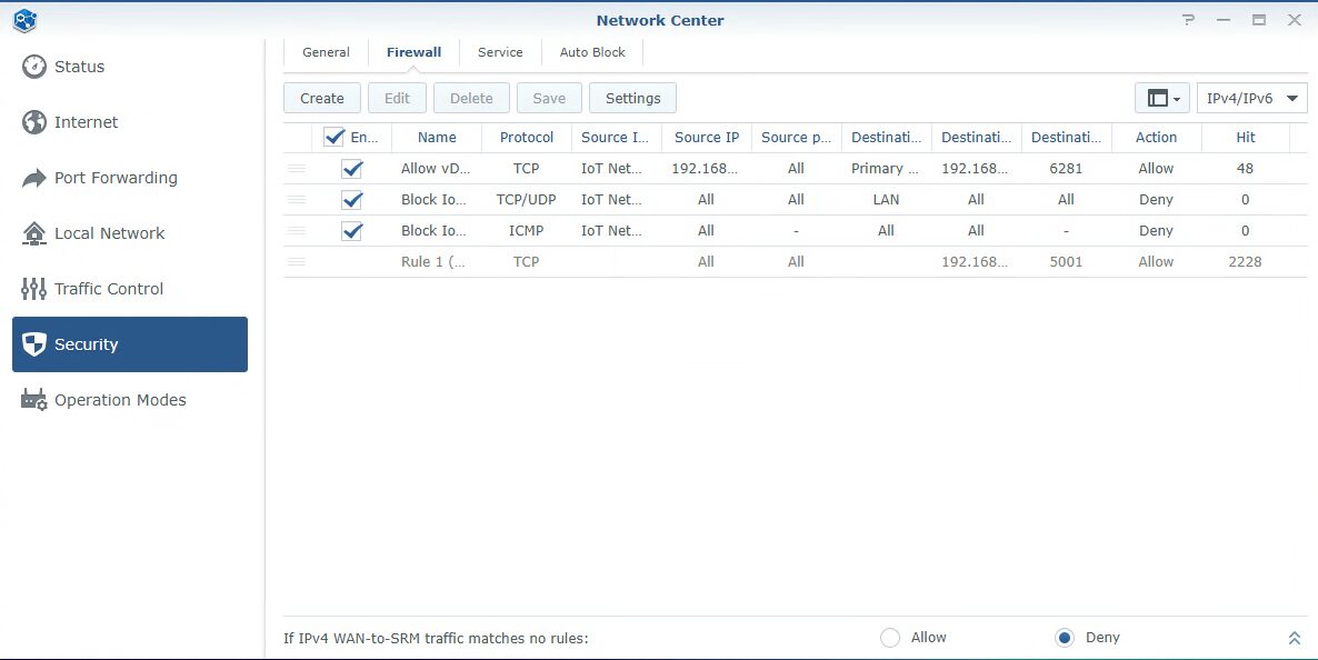 srm firewall rules