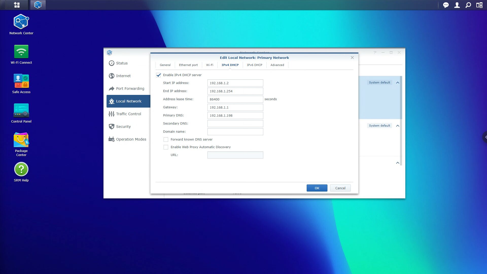 dhcp server modification